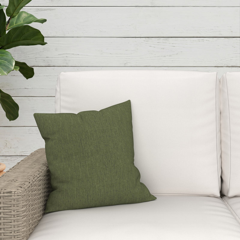 Jem Gabi Sunbrella® Indoor/Outdoor Throw Pillow, Square 16", Sunbrella Canvas Fern
