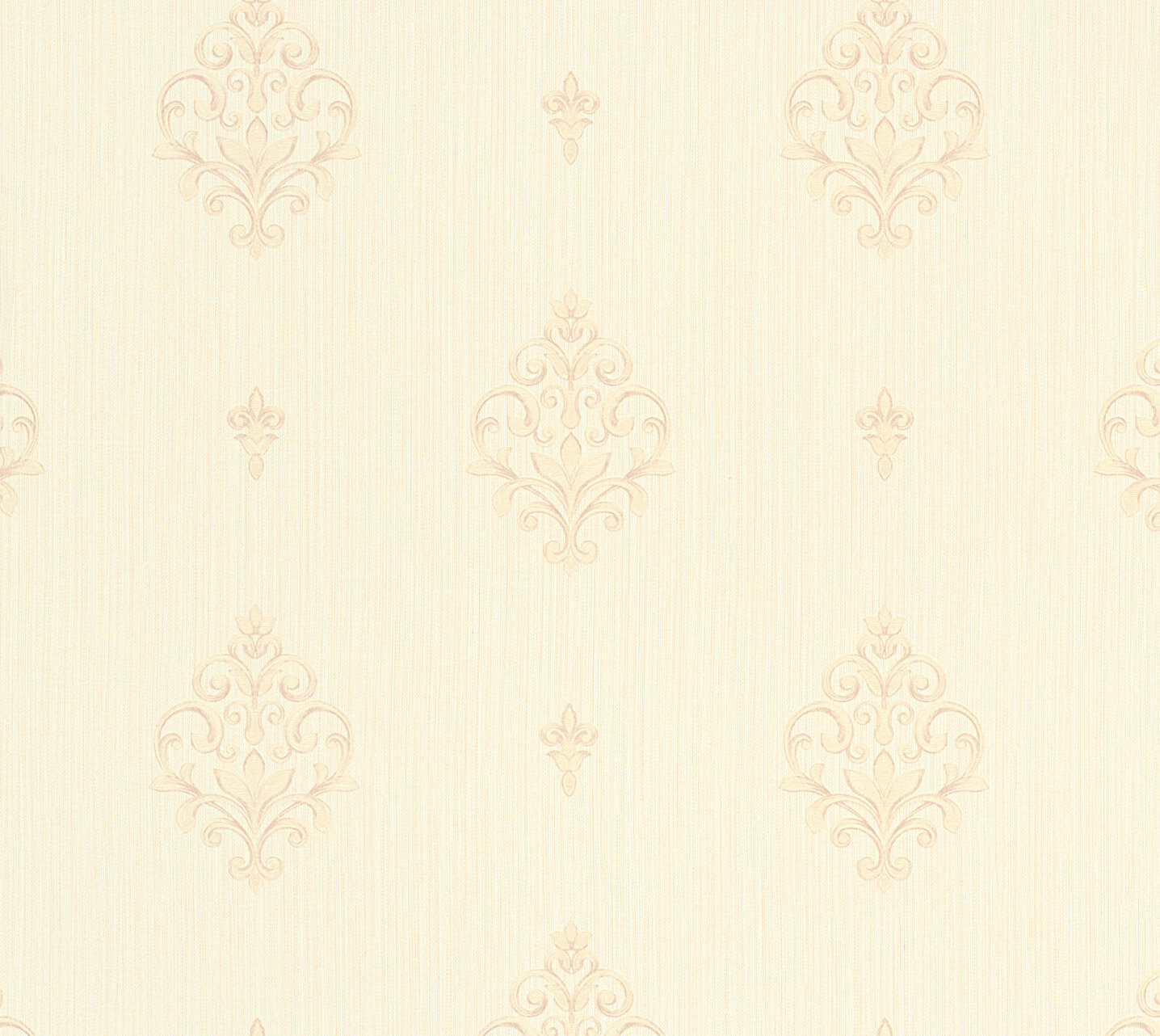 Ornamenta 2 Off White/Gold Intricate Damask Design Non-Pasted Vinyl on Paper Material Wallpaper Roll (Covers 57.75sq.ft)