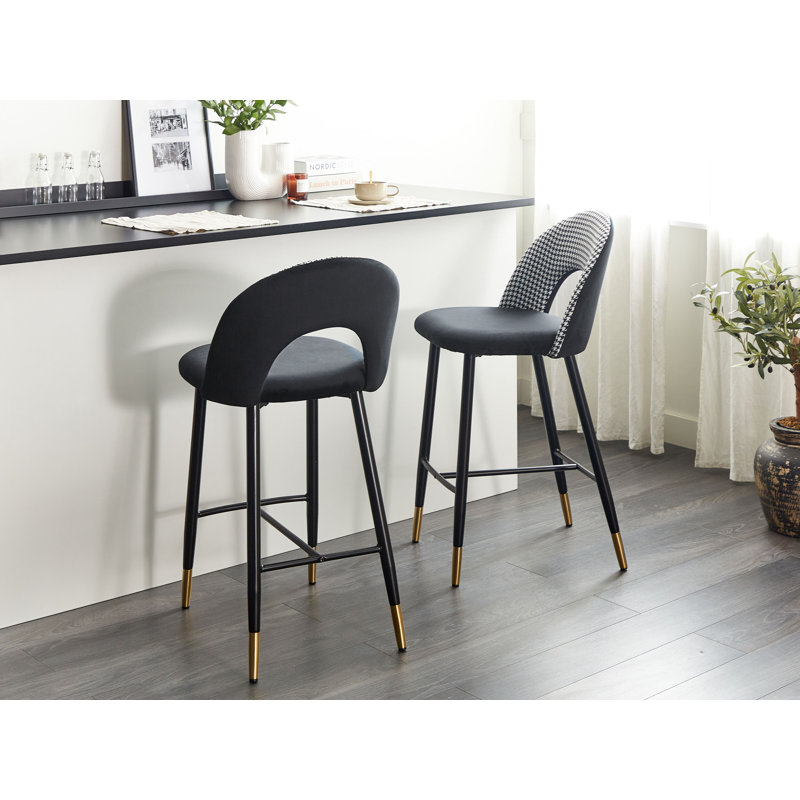 Falton Upholstered Counter Stool with Metal Frame