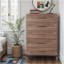 Commode à cinq tiroirs Tranquility, aucun assemblage requis, finition noyer
