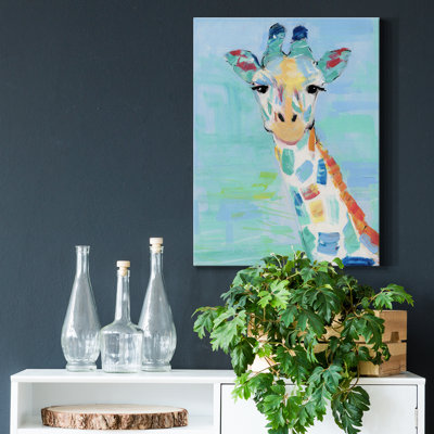 «Cool Giraffe» par Sally Swatland, reproduction d'art sur toile tendue