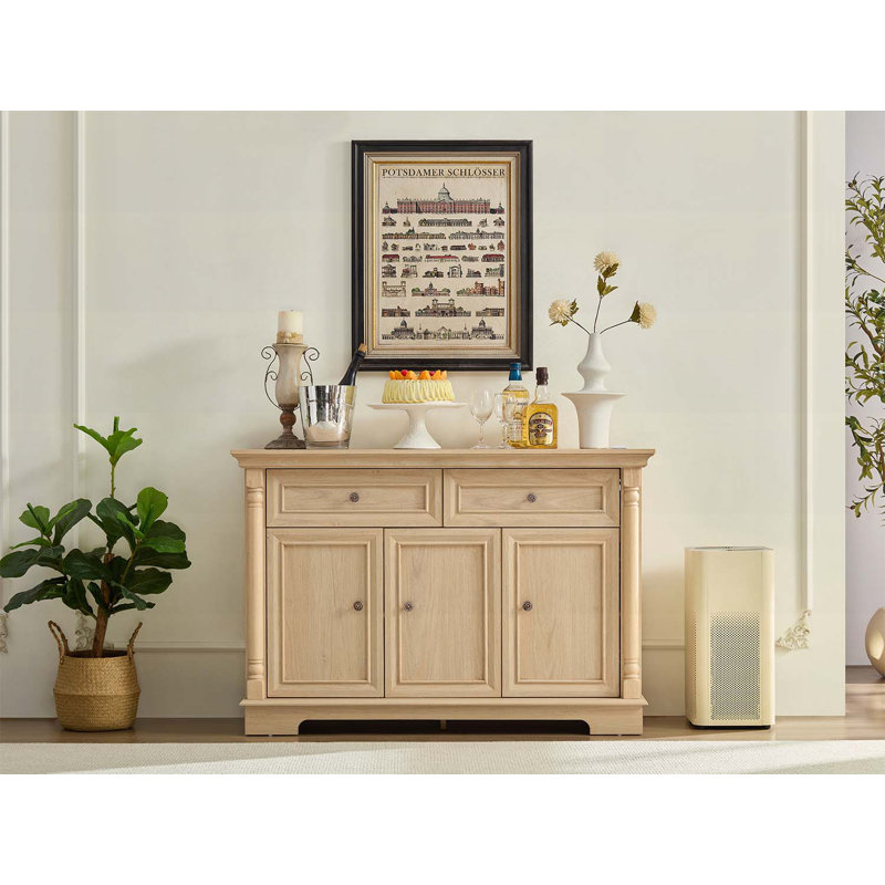 Armoire de rangement en bois, avec tiroirs et portes en forme de colonne romaine, Bois