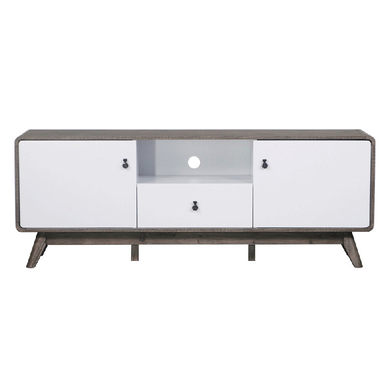 Meuble télé 58,5 po (chêne gris et blanc)