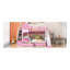 Lit superposé simple au-dessus d'un lit simple avec 2 tiroirs, 3 tablettes et glissière - rose