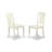 3 Piece Kitchen Table Set for Small Spaces Contains a Round Dining Room Table with Pedestal and 2 Dining Chairs, 42x42 Inch, Linen White