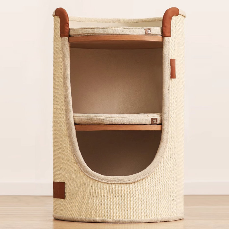 2 Tiers Cat Tree with Condons,Perch,Scratching Posts