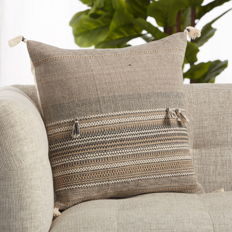 Hanadee Striped Cotton Throw Pillow, No Fill
