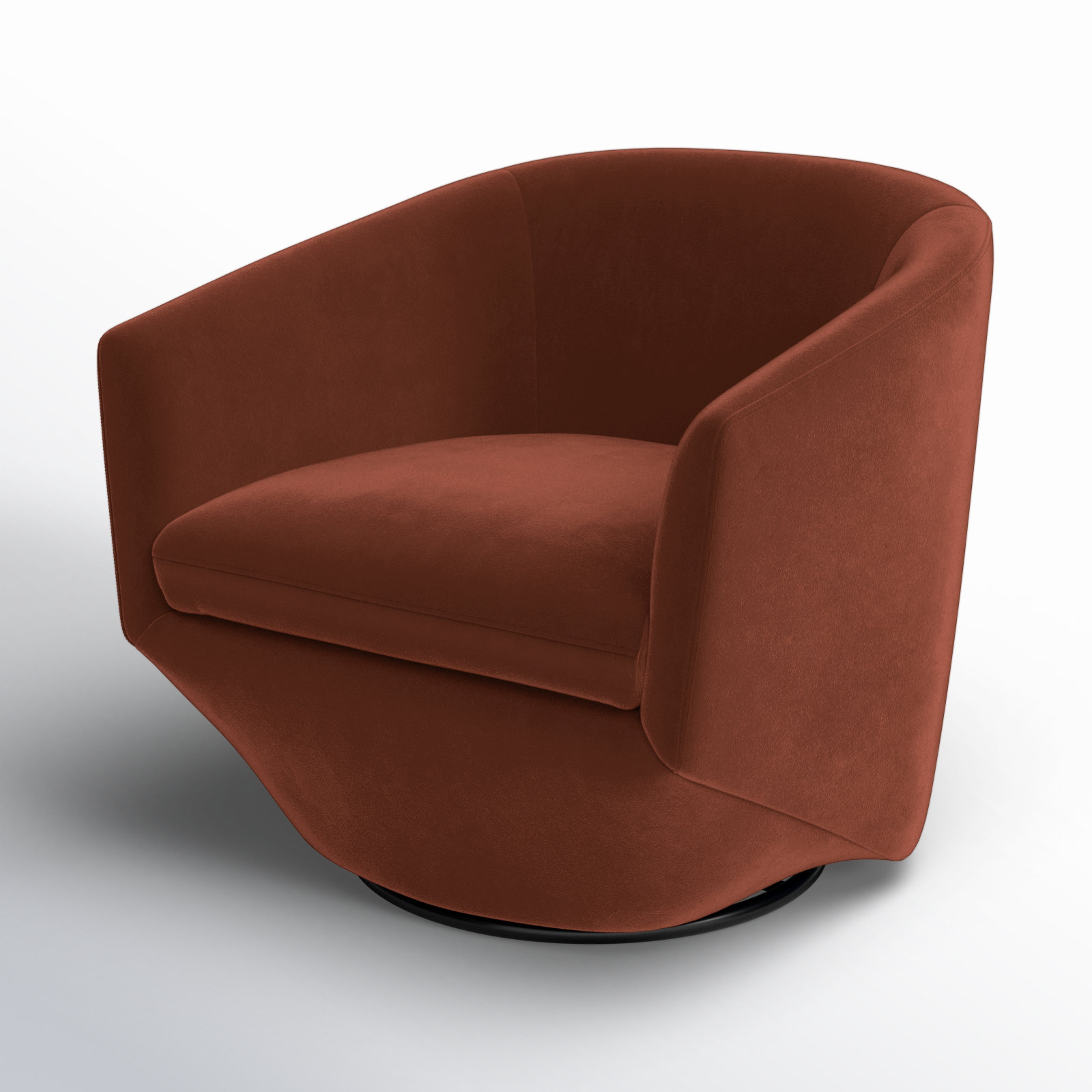 Elexi Swivel Barrel Chair, Burgundy Velvet