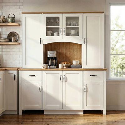 66.9"W Kitchen Pantry Cabinet Buffet Table