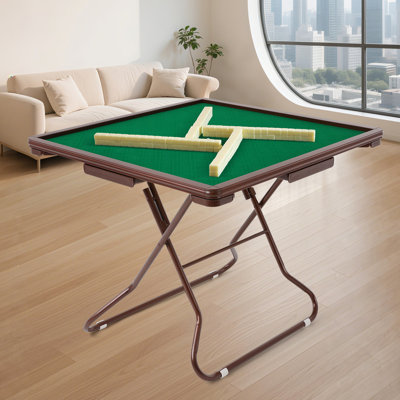 Table de Mahjong avec 4 porte-gobelets et 4 tiroirs pour 4 personnes, table de Mahjong pliable, table de Mahjong portable