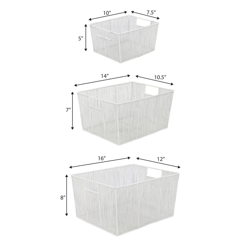 Ensemble de 6 paniers de rangement Sutton Modern Glam, Blanc
