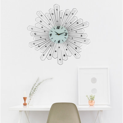 Très grande horloge murale Shyann Sunburst