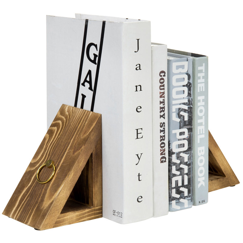 Triangular Decorative Solid Wood Bookends