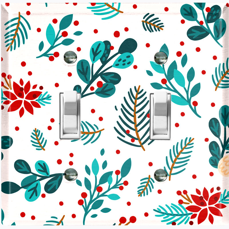 Patterned 2 - Gang Toggle Light Switch Standard Wall Plate
