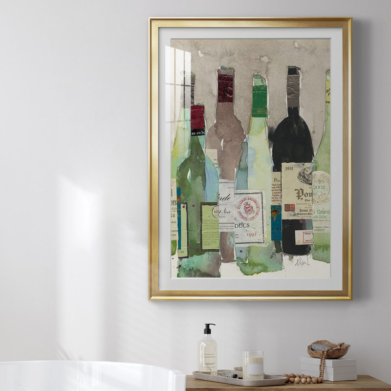 «Red or White II», reproduction encadrée de qualité supérieure - prête à être accrochée, Cadre doré, L 30,5 po x H 42,5 po