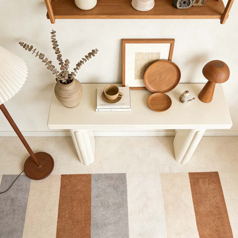 Console élégante et luxueuse en placage d'acacia, Beige