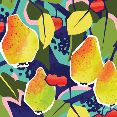 Cherry Berry Pear 1 Piece Wrapped Canvas Wall Art