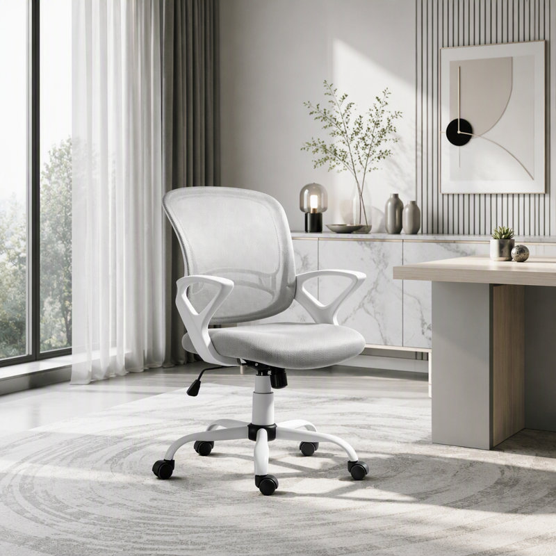 Chaise de bureau en maille à dossier moyen avec fonction berçante