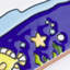 Captain Fishie 2" x 8" Matte Ceramic Specialty Trim in Navy Blue/Green