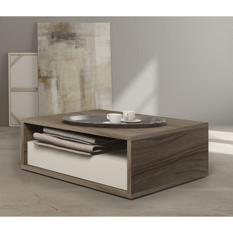 Dentro Frame Coffee Table with Storage, White