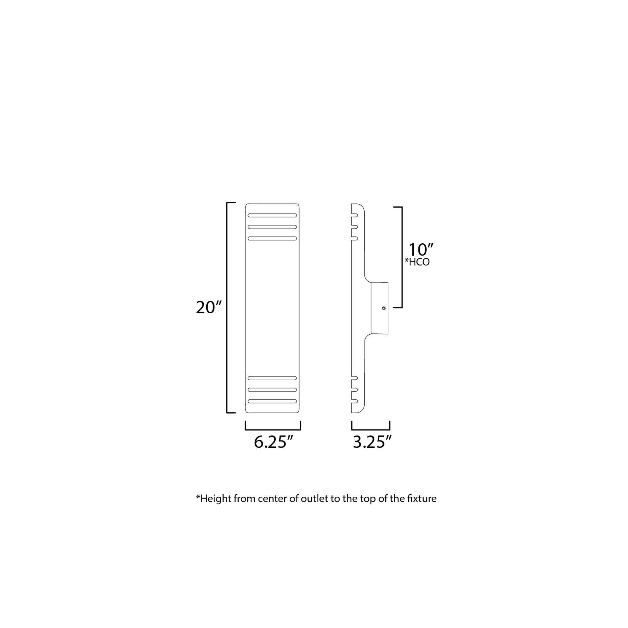 Mirha 2 Light Outdoor Aluminum LED Wall Light, 20" H x 6.25" W x 3.25" D, Architectural Bronze, 12