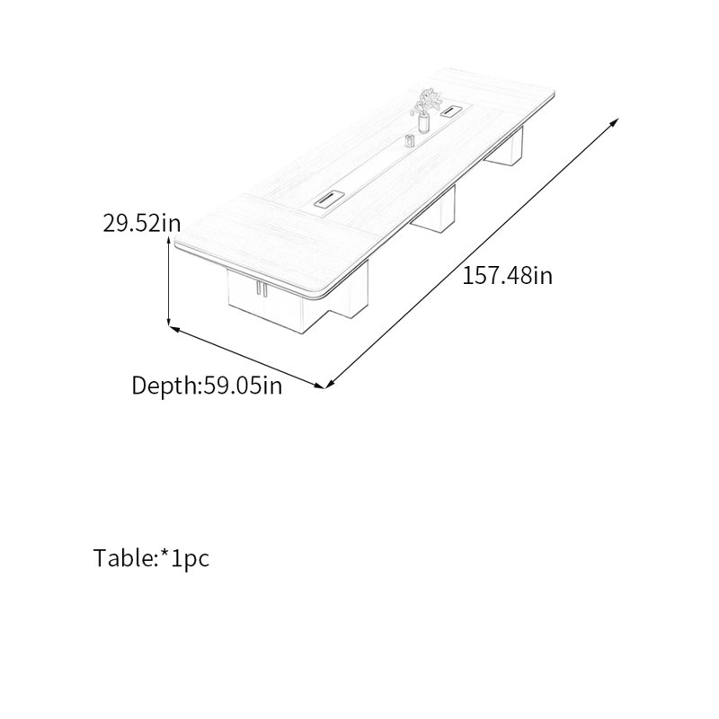 Pacorro, H 29,52 po x L 157,48 po x l 59,05 po, Brun