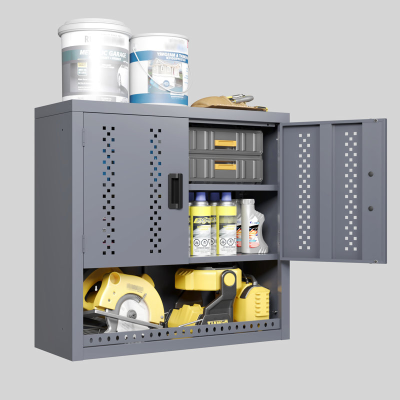 Armoire de rangement murale grise 29,55 po H