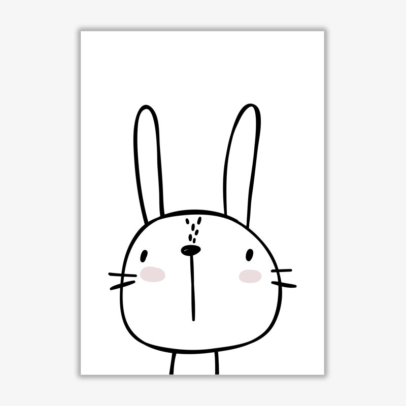 White Bunny - Painting, No Frame, 85 cm H x 60 cm W x 1 cm D