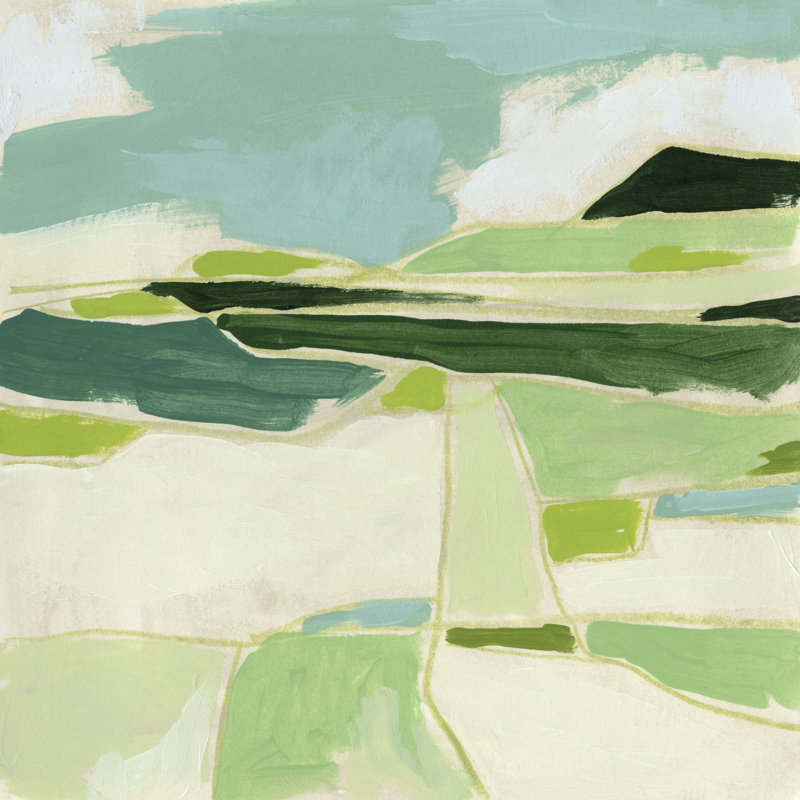 Paysage vert II, H 12 po x l 12 po