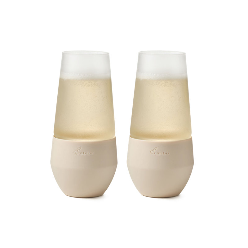 Rabbit Freezable 12 oz. Champagne Flutes, Taupe