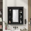 Armoire de rangement murale de salle de bain 35 po x 28 po, armoire à pharmacie, armoire murale moderne avec miroir, armoire à miroir avec 6 tablettes ouvertes (meuble-lavabo non inclus)