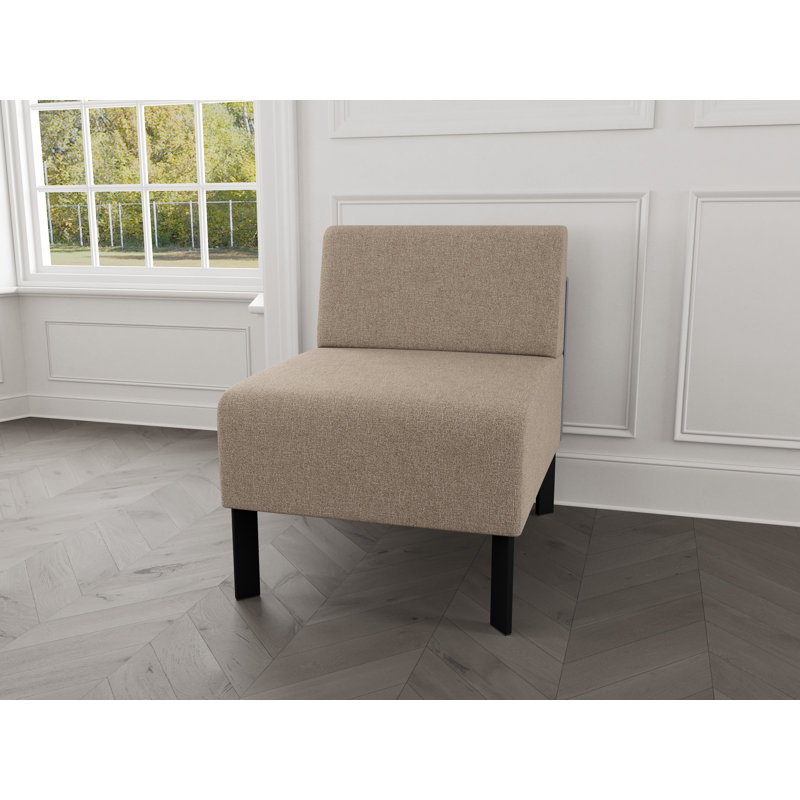 Chaise d'invité sans accoudoirs Luxe Lounge, Acier noir, Limon Archetype
