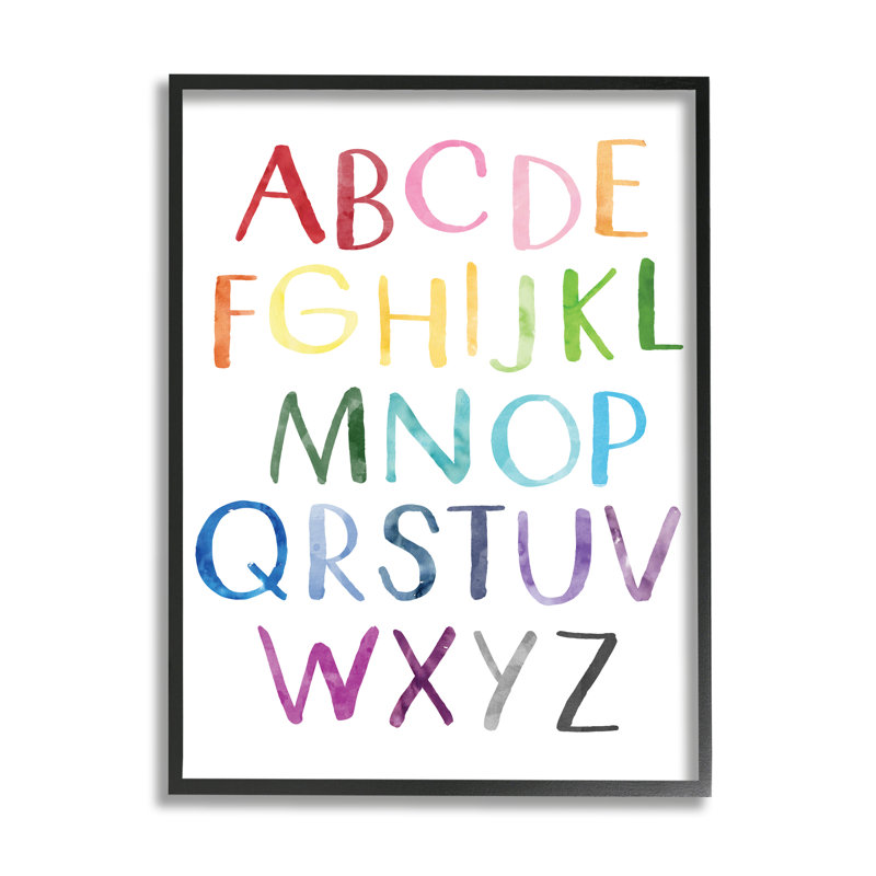 Rainbow Letters of English Alphabet, Giclée encadrée noir minuit, H 30 po x l 24 po