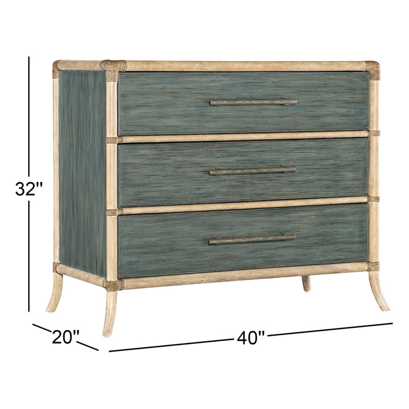 Commode en rotin Retreat, Bleu