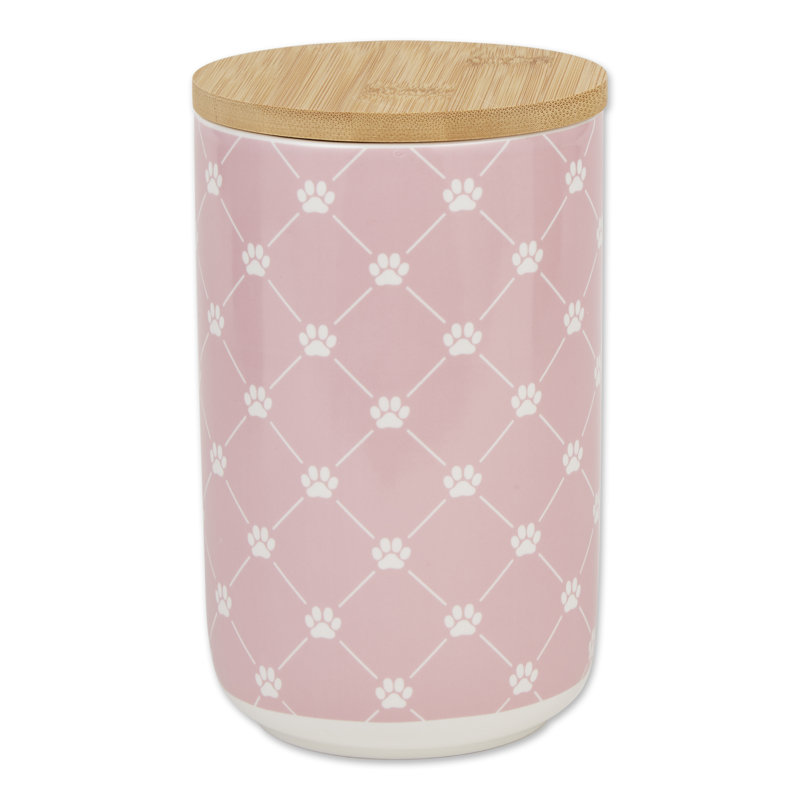 Patte de treillis en céramique 4,5 pte Pot à friandises pour animaux, Gris