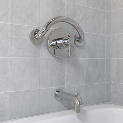 PLUS Tablette d'angle, barre d'appui pour la sécurité de la baignoire et de la douche (capacité de 500 lb)