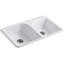 Efficiency 33" L x 22" W x 7.63" D Top-Mount Large/Medium Double-Bowl Kitchen Sink-812864692-836945663