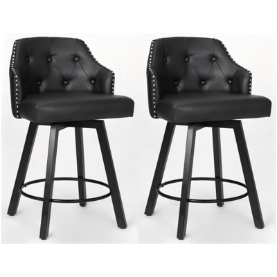 Ensemble de tabourets de bar élégants noirs à hauteur de comptoir - parfait pour votre îlot de cuisine