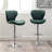 Ellston Upholstered Adjustable Swivel Barstools In Green, Set Of 2-1539713587