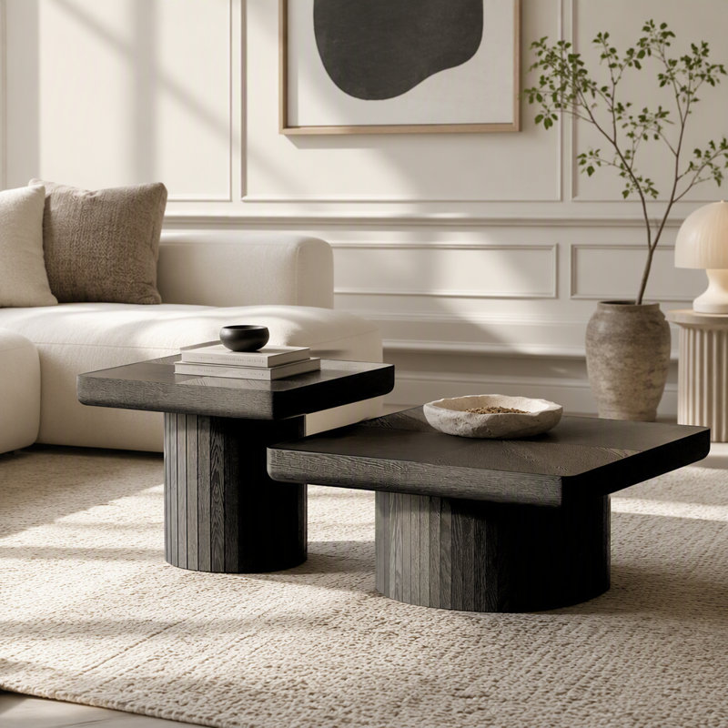 Ensemble de tables basses 2 pièces Modern, Black