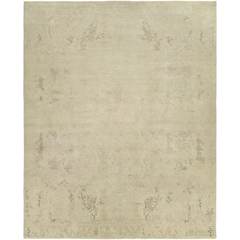 Hand Knotted Area Rug in Beige, Rectangle 2' x 3'