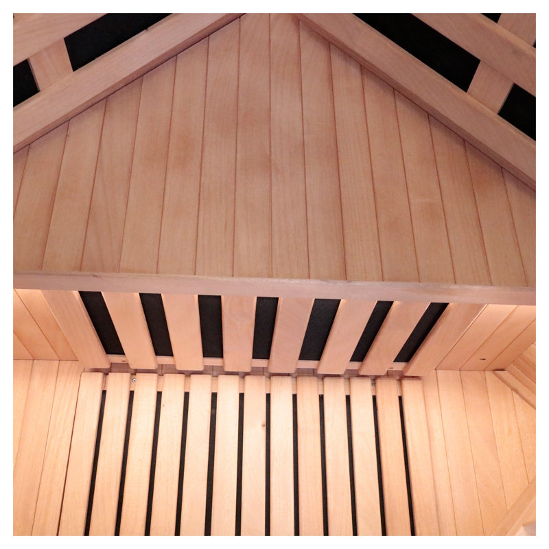 Sauna pentagonal une personne à infrarouge lointain avec finition chêne blanc américain