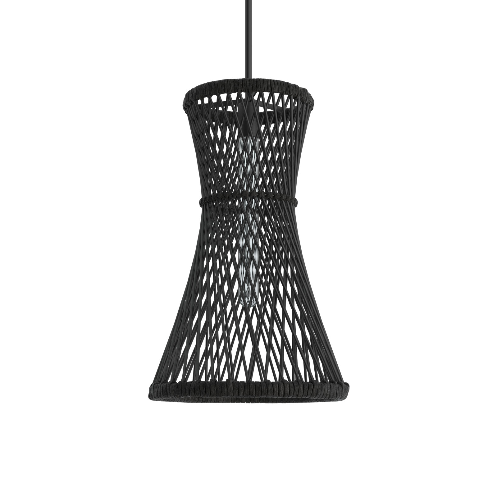 Marselle Single Light Reed Dimmable Pendant, Black