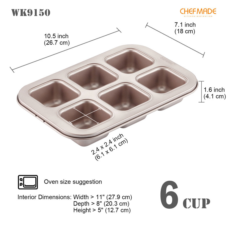 CHEFMADE Bowl Pan Brownie Muffin Cake Pan
