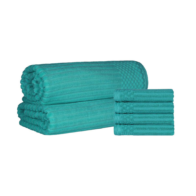 Ensemble de 4 serviettes de bain Keshayla, Turquoise