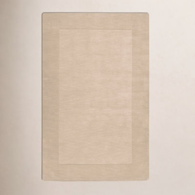 Dolma Khaki Beige Hand-Woven Wool Rug