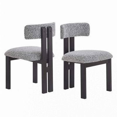 Chaises de salle à manger rembourrées sans accoudoirs avec pieds en métal (ensemble de 2)