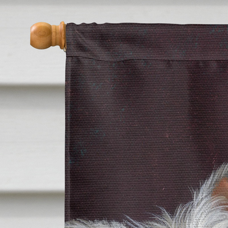 Drapeau de maison Hvidovre Sheltie Halloween en polyester à 2 faces 3 x 2 pi, Westie dans la nature