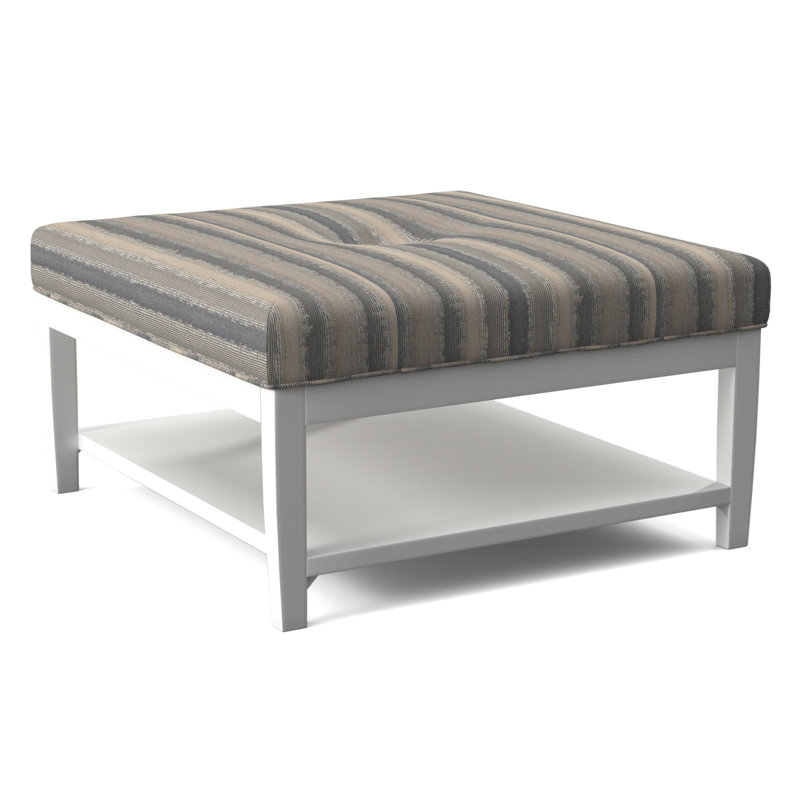Repose-pieds Hammond avec rangement, Finition blanc givré, Tissu performance blanc 0851-94