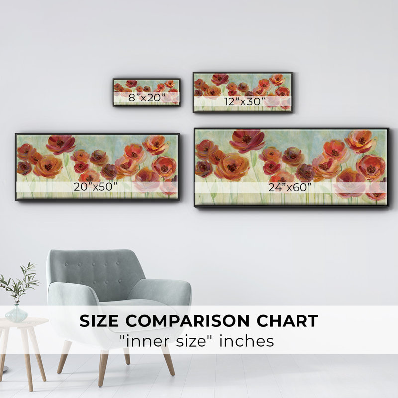 Meadow Poppies- Framed Canvas